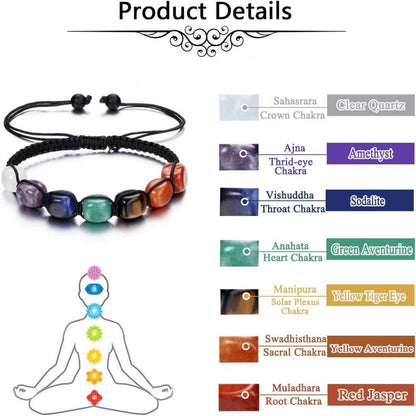 7 Chakra Armband Edelstein Natürliche Yoga Healing Reiki