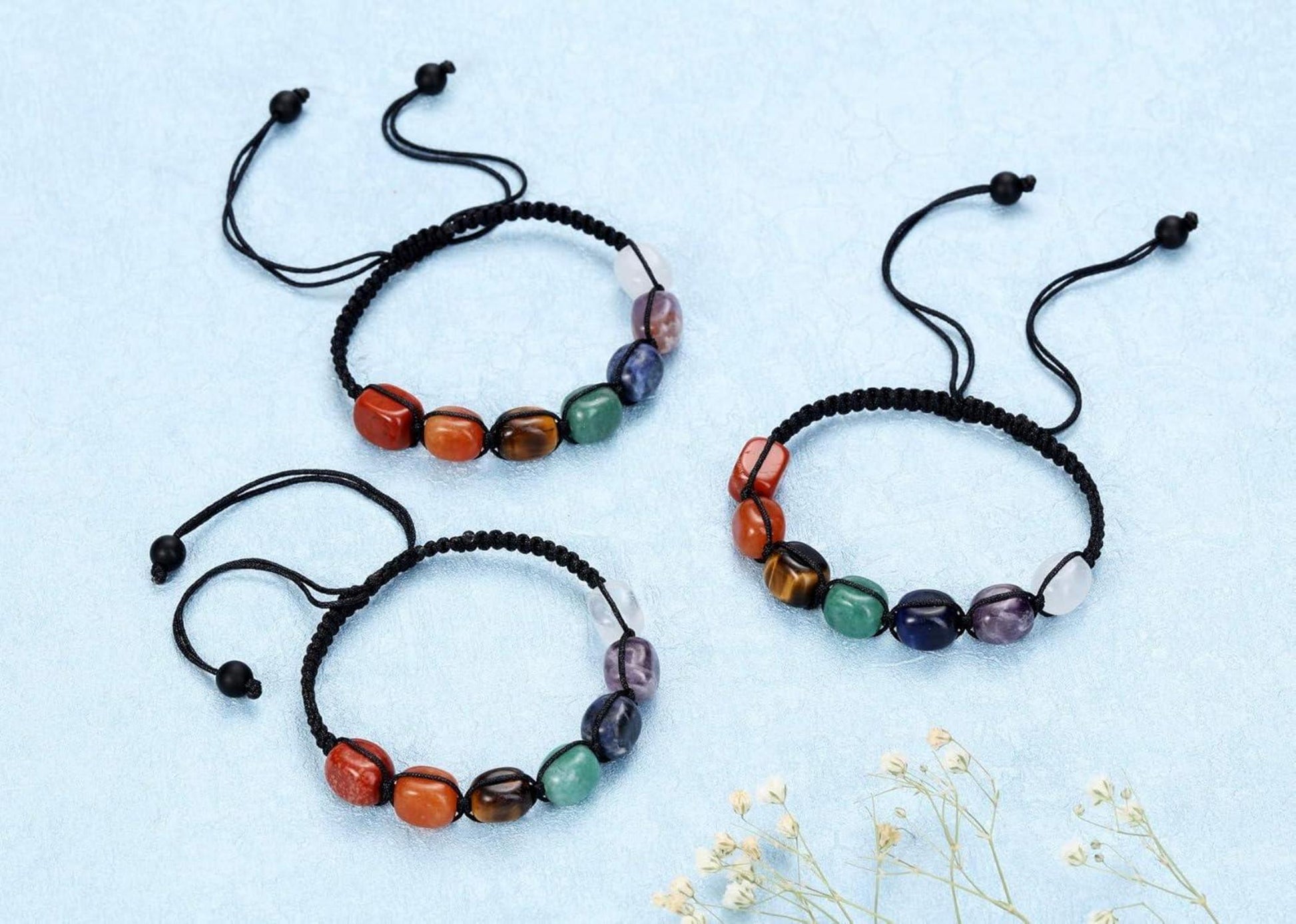 Chakra Armband 7 Steine Natürliches Edelstein Yoga Reiki Healing