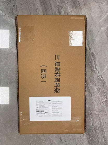 Drehbares Gewürzregal Schwarz 3 Etagen Rund Lazy Susan Küche