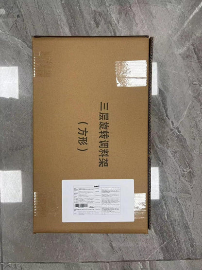 YunNasi Drehbares Gewürzregal Schwarz 3-Etagen Lazy Susan