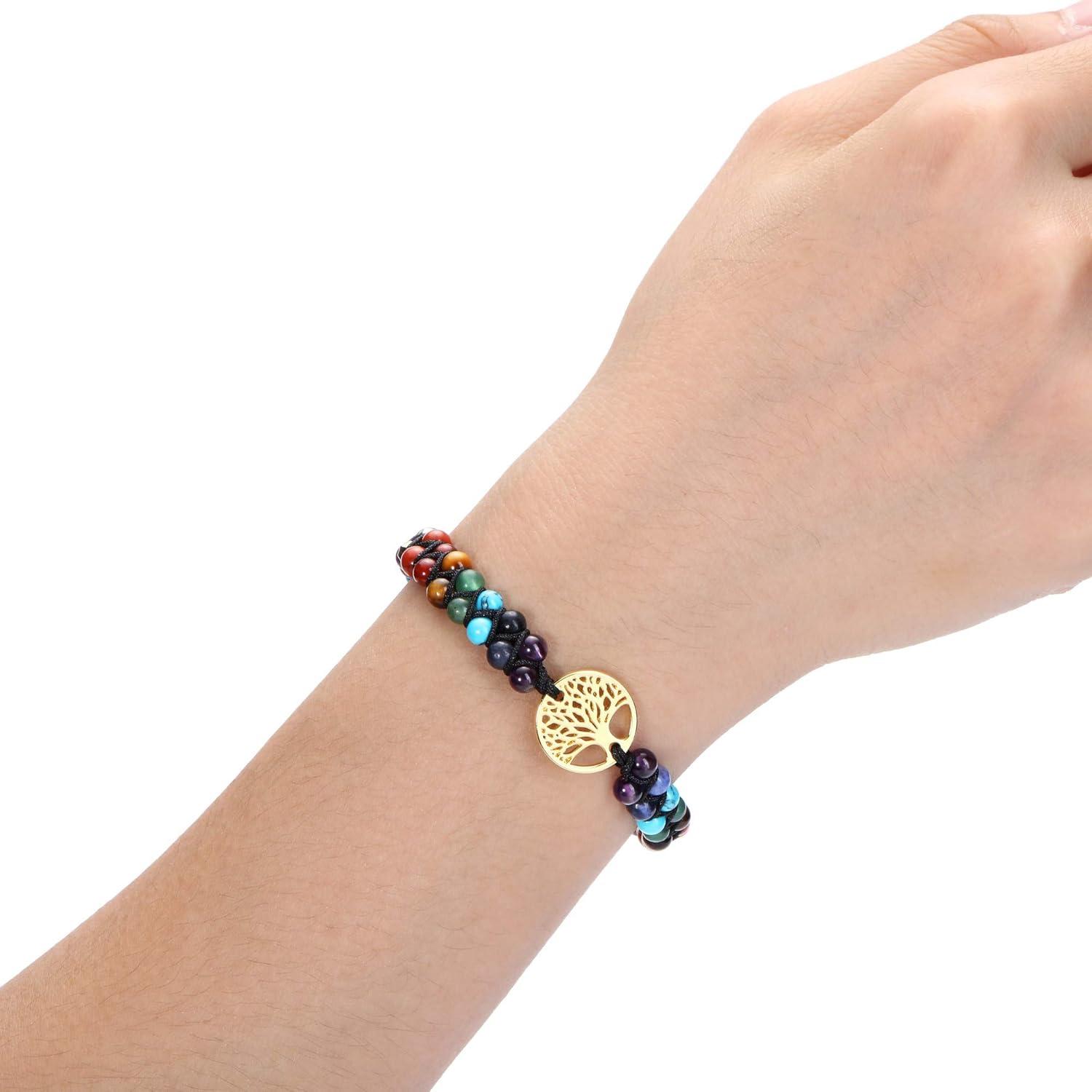 7 Chakra Armband Engel Edelstein Yoga Healing Reiki Glückaising
