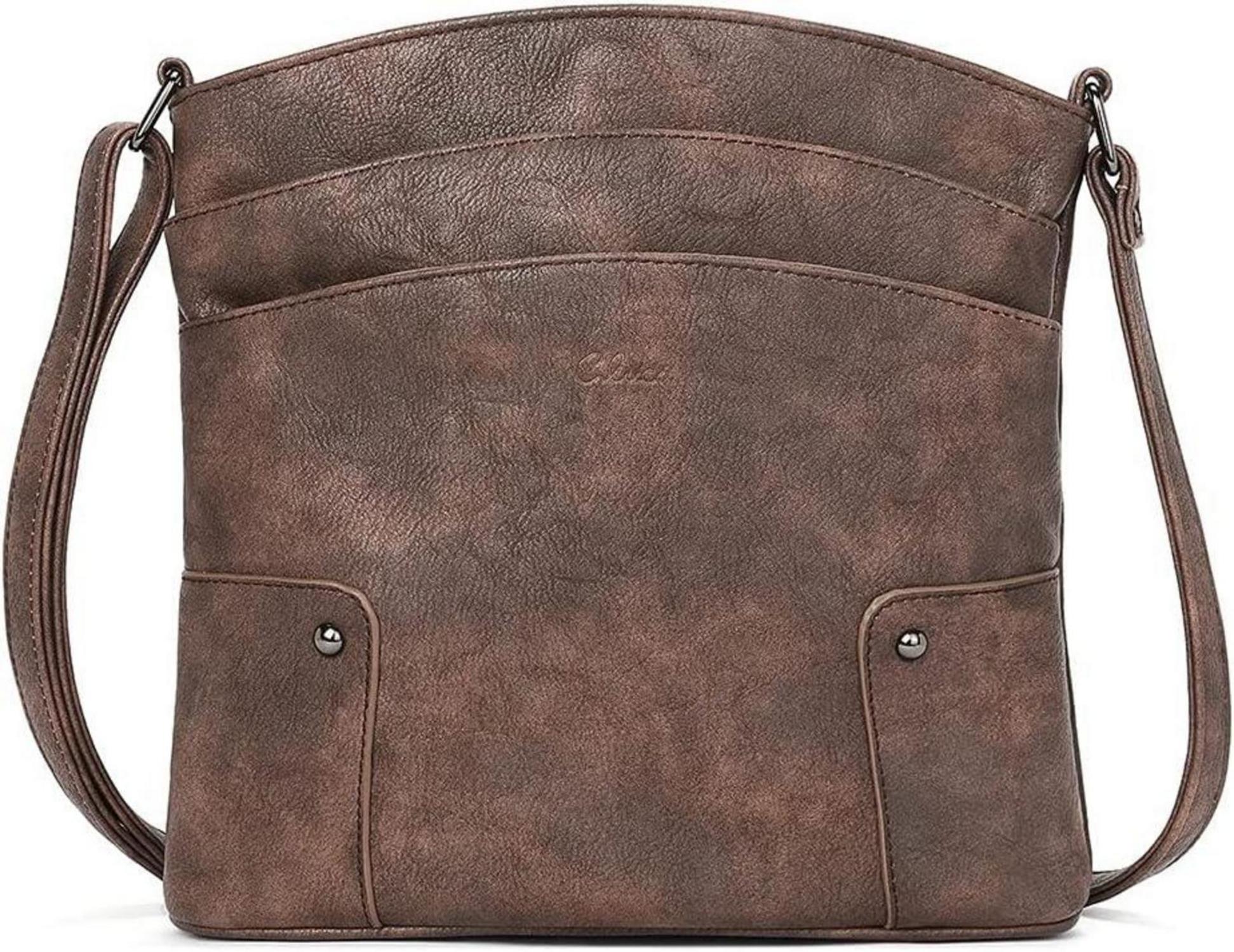 CLUCI Umhängetasche Crossbody Damen Klein Vintage Stil PU Leder