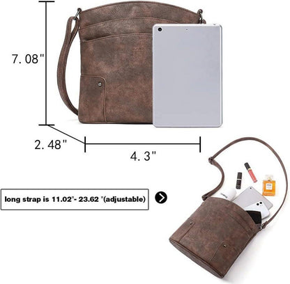 CLUCI Umhängetasche Crossbody Damen Klein Vintage Stil PU Leder