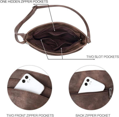CLUCI Umhängetasche Damen Crossbody Klein Geldbörse Vintage Design