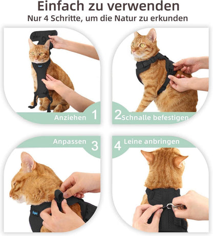 Katzengeschirr und Leine Set Fluchtsicher verstellbar reflektierend