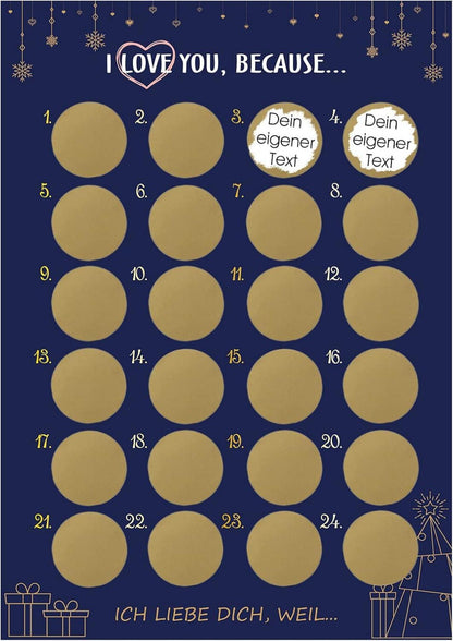 Adventskalender Rubbel I Love You Weihnachtskalender A3 Basteln