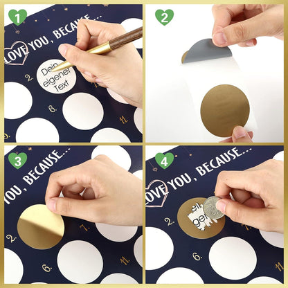 Adventskalender Rubbel I Love You Weihnachtskalender A3 Basteln