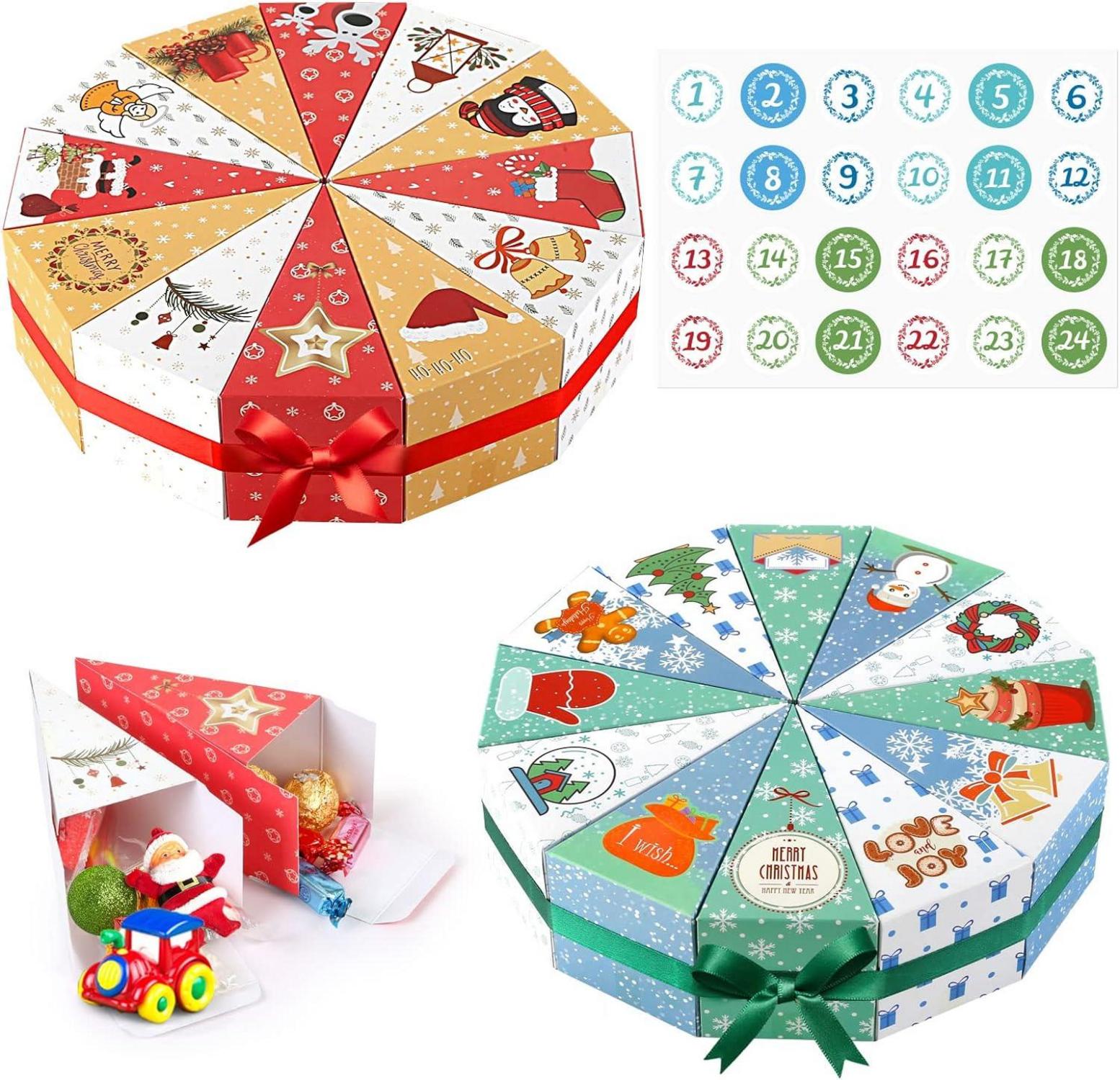 Adventskalender Boxen Weihnachtsmotive Schachteln 24er Set