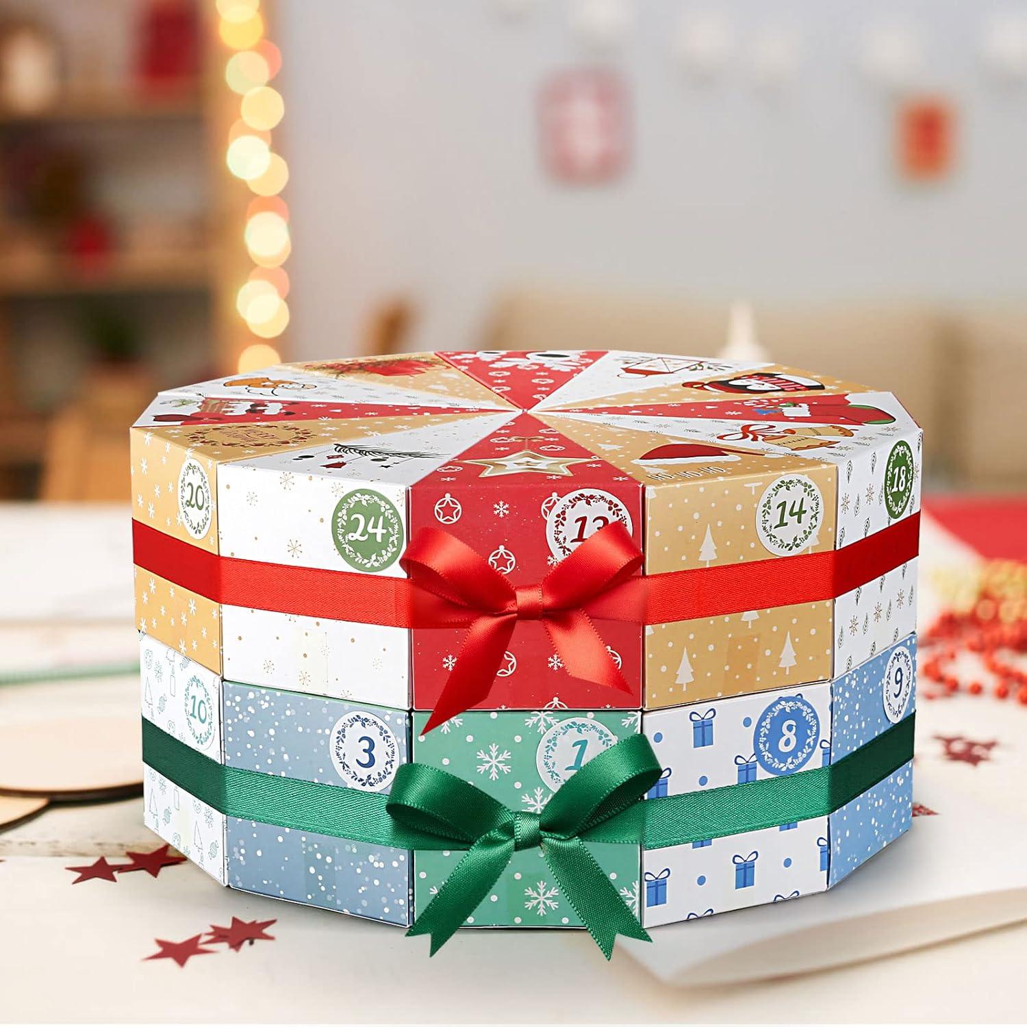 Kesote Adventskalender Boxen 24 Stück Weihnachtsadventskalender Kinder Geschenkboxen