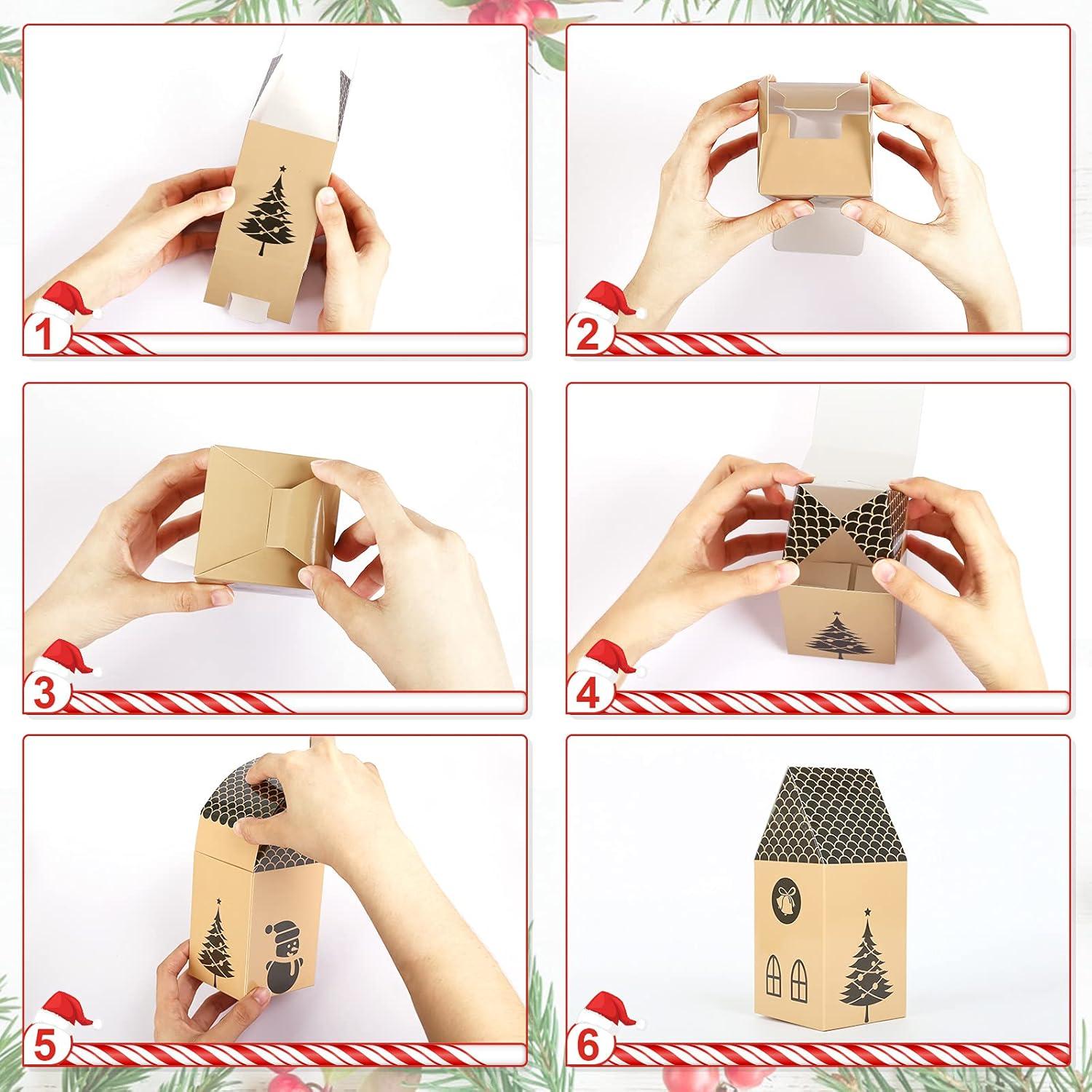 Adventskalender zum Befüllen Schachteln Weihnachten Hausform Kisten