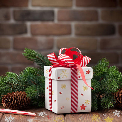 Kesote Weihnachtssticker Glitzer Sterne Schneeflocken Etiketten Gold Silber Rot 230x