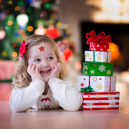 230x Glitzer Sterne Schneeflocken Aufkleber Weihnachten Deko Basteln