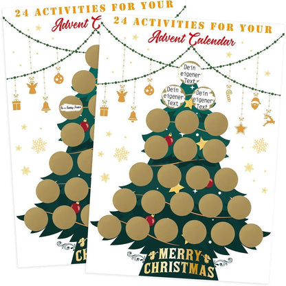 Kesote 2er A3 Rubbeladventskalender Weihnachtsbaum-Form
