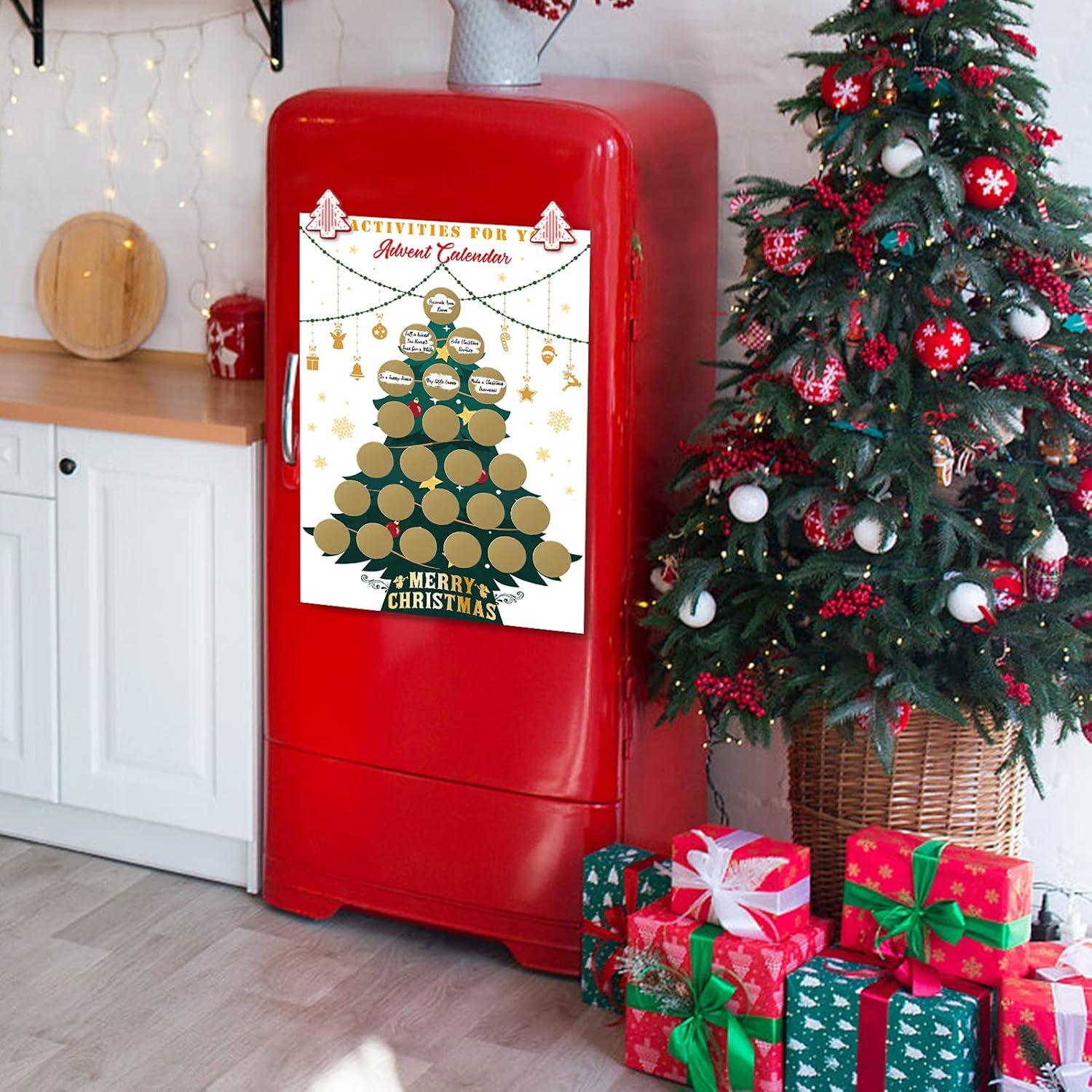 2 Stück Weihnachtskalender zum Rubbeln A3 Weihnachtsbaum Adventskalender