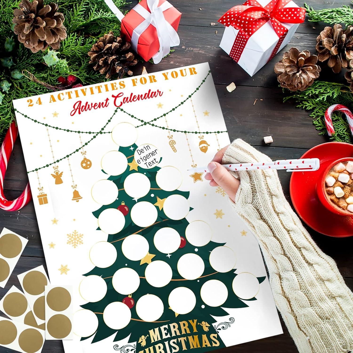 Adventskalender Rubbeln A3 Weihnachtsbaum Weihnachten 2 Stück