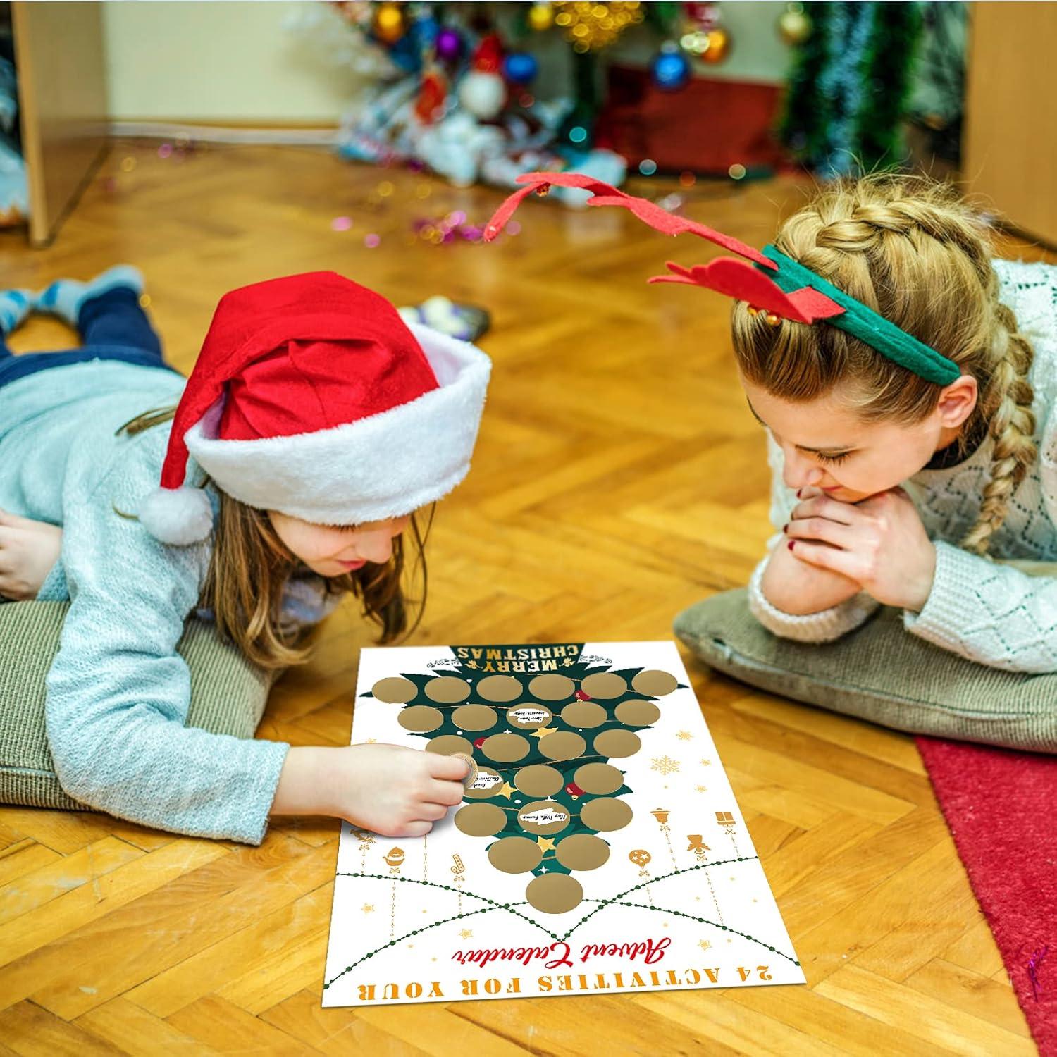 2er Set Rubbeladventskalender A3 Weihnachtsbaumform Festliche