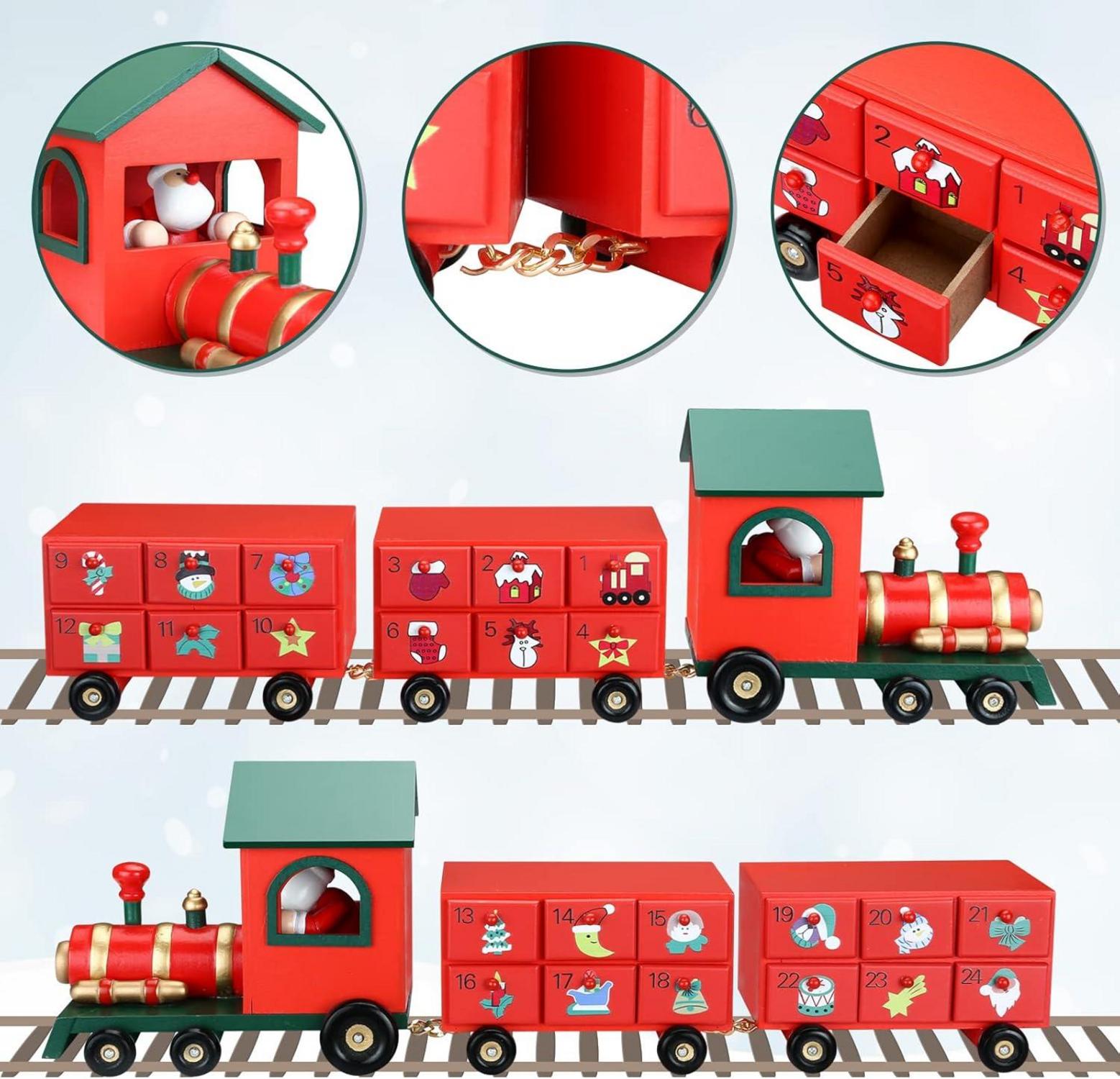 Weihnachtszug Holz Adventskalender Kinder süße Weihnachtsgeschenk