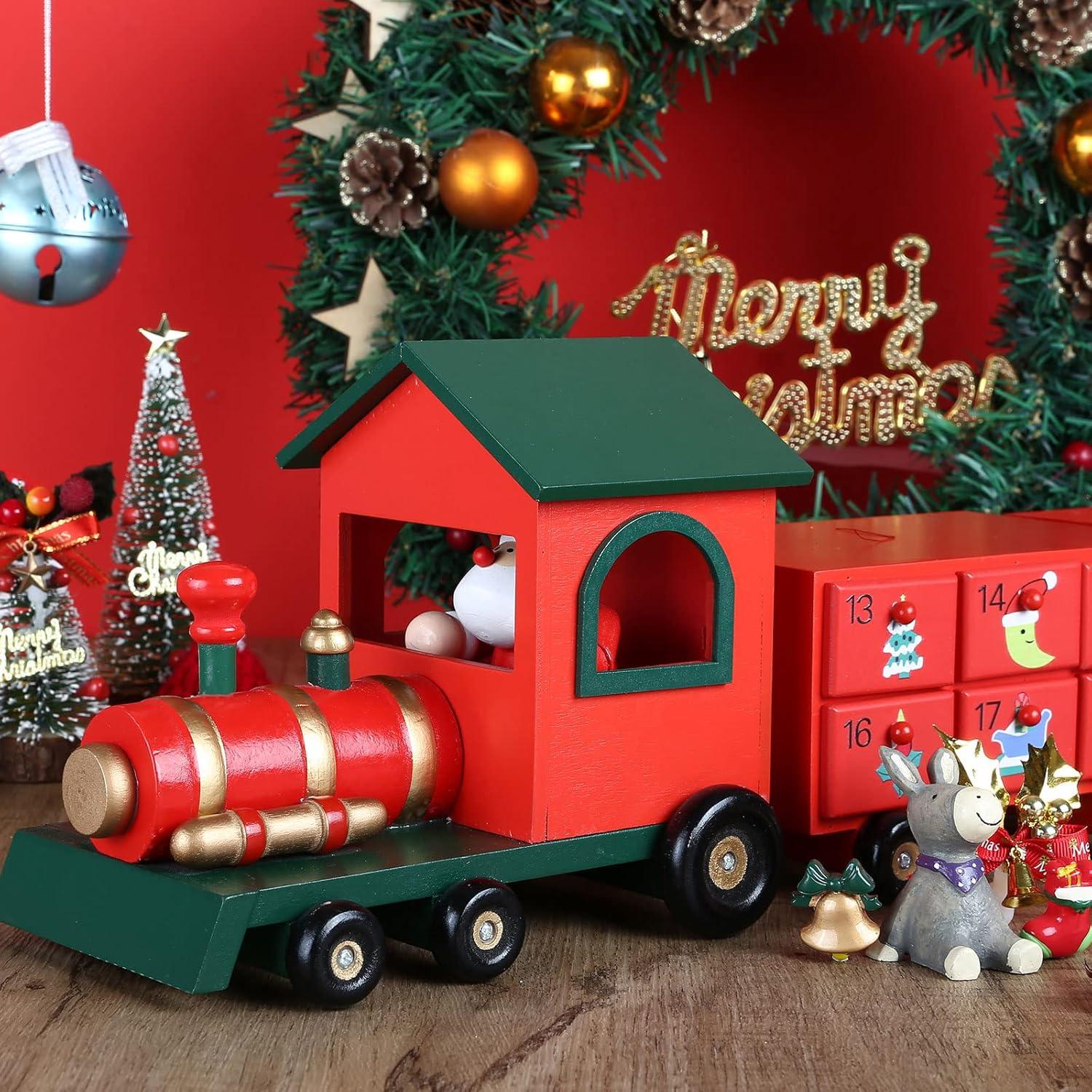 Adventskalender Kinder Weihnachtszug 24 Türchen Holz Bahn Mädchen Set