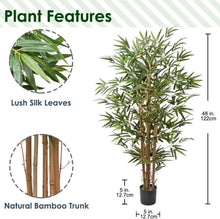 Kunstbaum Künstliche Bambus Dekopflanze Echtholzstamm 2