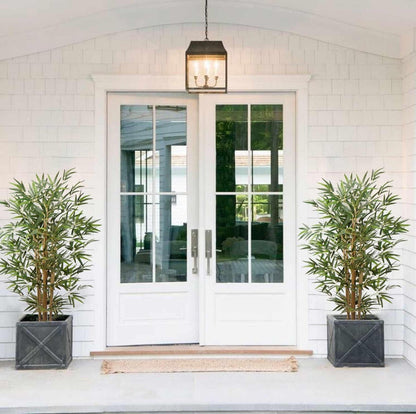 Kunstbaum Bambus Dekopflanze Künstlich Echtholzstamm 4 Feet 2 Stück Grün