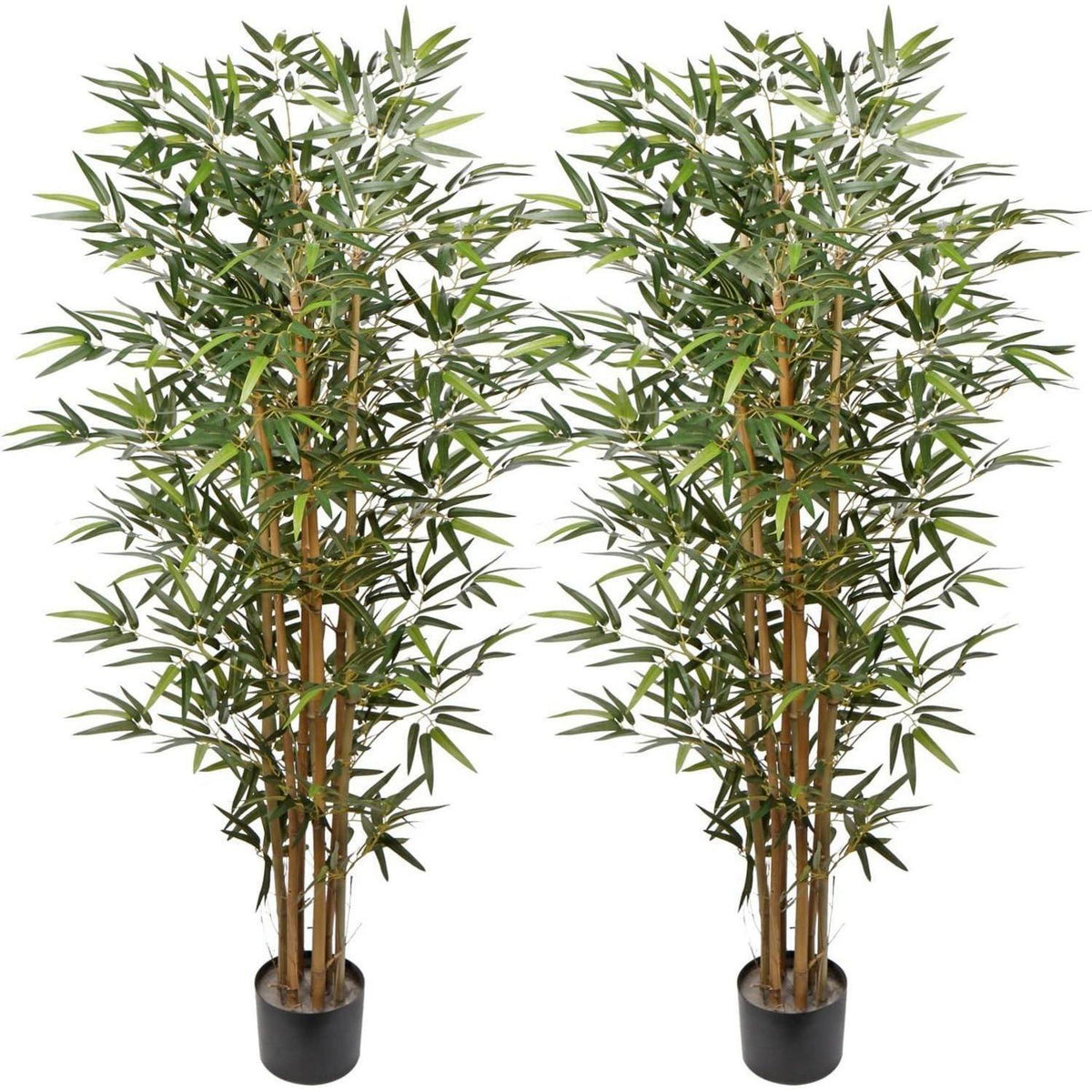 Künstlicher Bambusbaum 152.4cm mit Echtholzstamm, 2 Stück