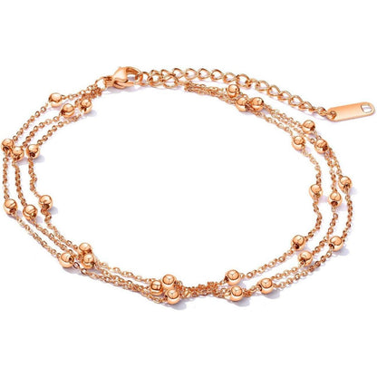 OSTAN Damen Fußkette Gold beschichtet | Hypoallergen