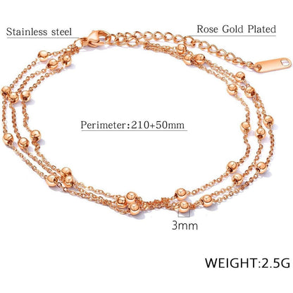 OSTAN Damen Fußkette Gold beschichtet | Hypoallergen