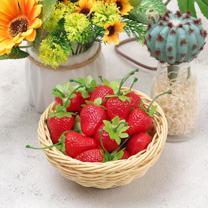 Künstliche Erdbeeren Set Rot Simulation Früchte Deko 30 Stück