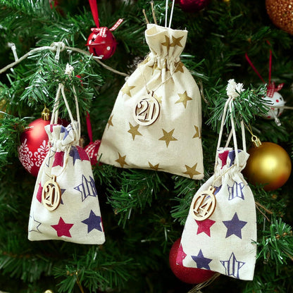Adventskalender Holzanhänger Weihnachts Countdown Geschenkanhänger