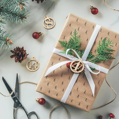 Adventskalender Holzanhänger Zahlen DIY Weihnachten Geschenkanhänger