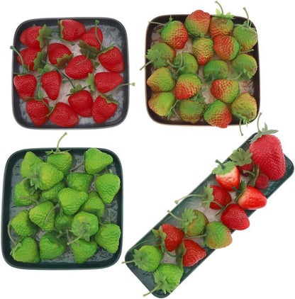 Künstliche Erdbeeren Dekoration 30 Stück Realistisch Rot Lebensecht Faux Früchte