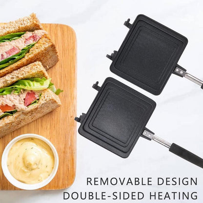 Bobikuke Doppelseitige Antihaft-Toastpfanne mit Griff