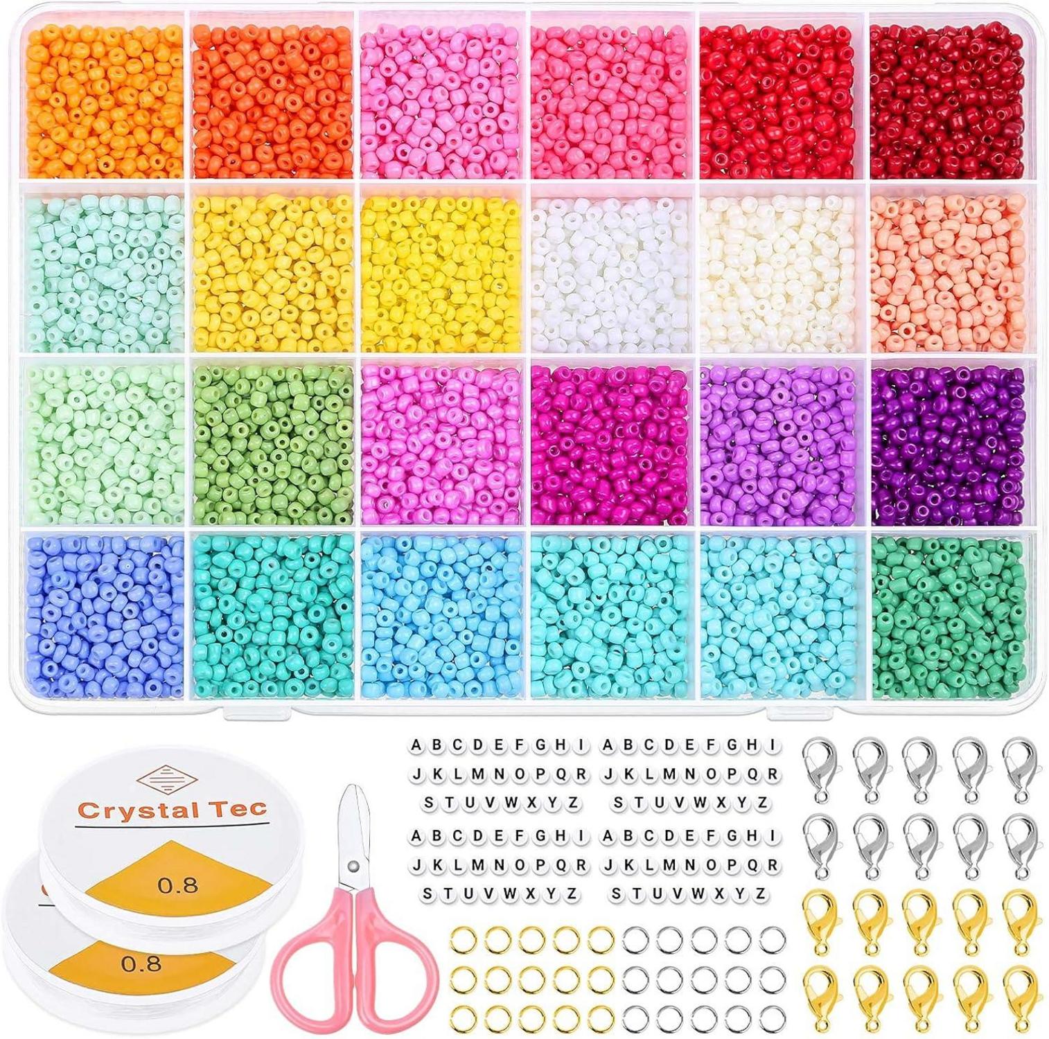 3mm Glasperlen mit Buchstabenperlen und Zubehör für Schmuck