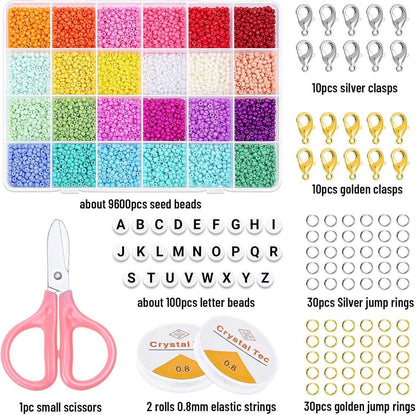 3mm Glasperlen Set mit Alphabet Buchstabenperlen und Zubehör