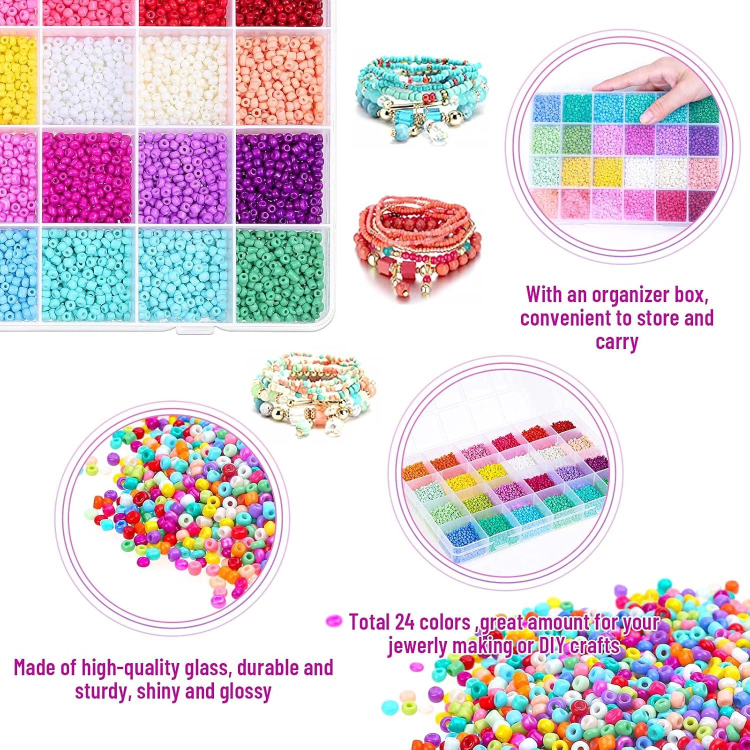 3mm Glas Perlen Set mit Alphabet Perlen für DIY Schmuck & Basteln