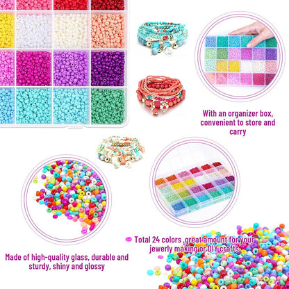 3mm Glas Perlen Set mit Alphabet Perlen für DIY Schmuck & Basteln