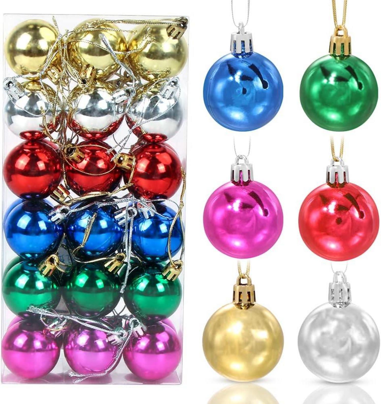 Bunte Weihnachtskugeln Set Christbaumkugeln Kunststoff 36 Stück 4cm