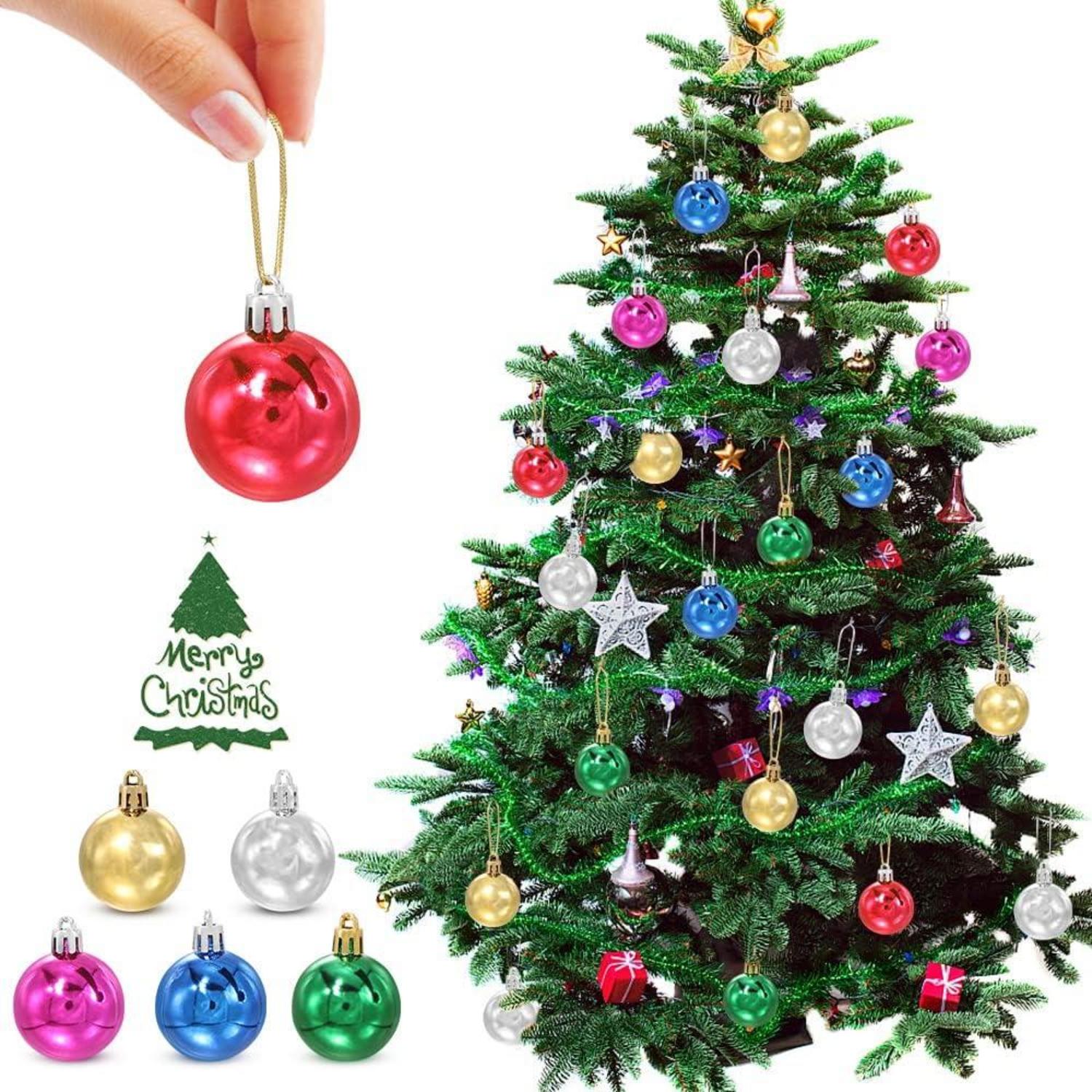 Bunte Weihnachtskugeln Set Christbaumkugeln Kunststoff 36 Stück 4cm