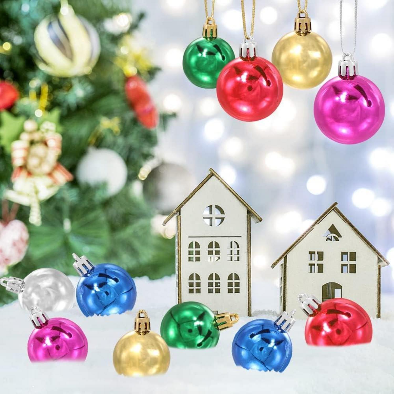 Weihnachtskugeln Bunt 36 Stück Christbaumkugeln Kunststoff 4cm