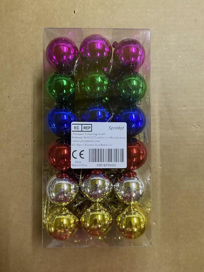 Weihnachtskugeln Bunt 36 Stück Christbaumkugeln Kunststoff 4cm