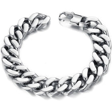 Herren Armband Edelstahl Fahrradkette Silber 22cm x 1,4cm