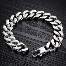 Herren Armband Edelstahl Fahrradkette Silber 22cm x 1,4cm