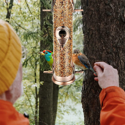 Vogelfutterstation aus Metall für Wildvögel mit 6 Ports