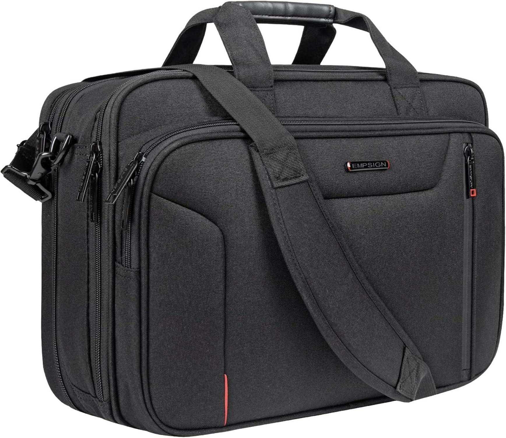 EMPSIGN Laptoptasche 17,3 Zoll Aktentasche Wasserabweisend Schwarz
