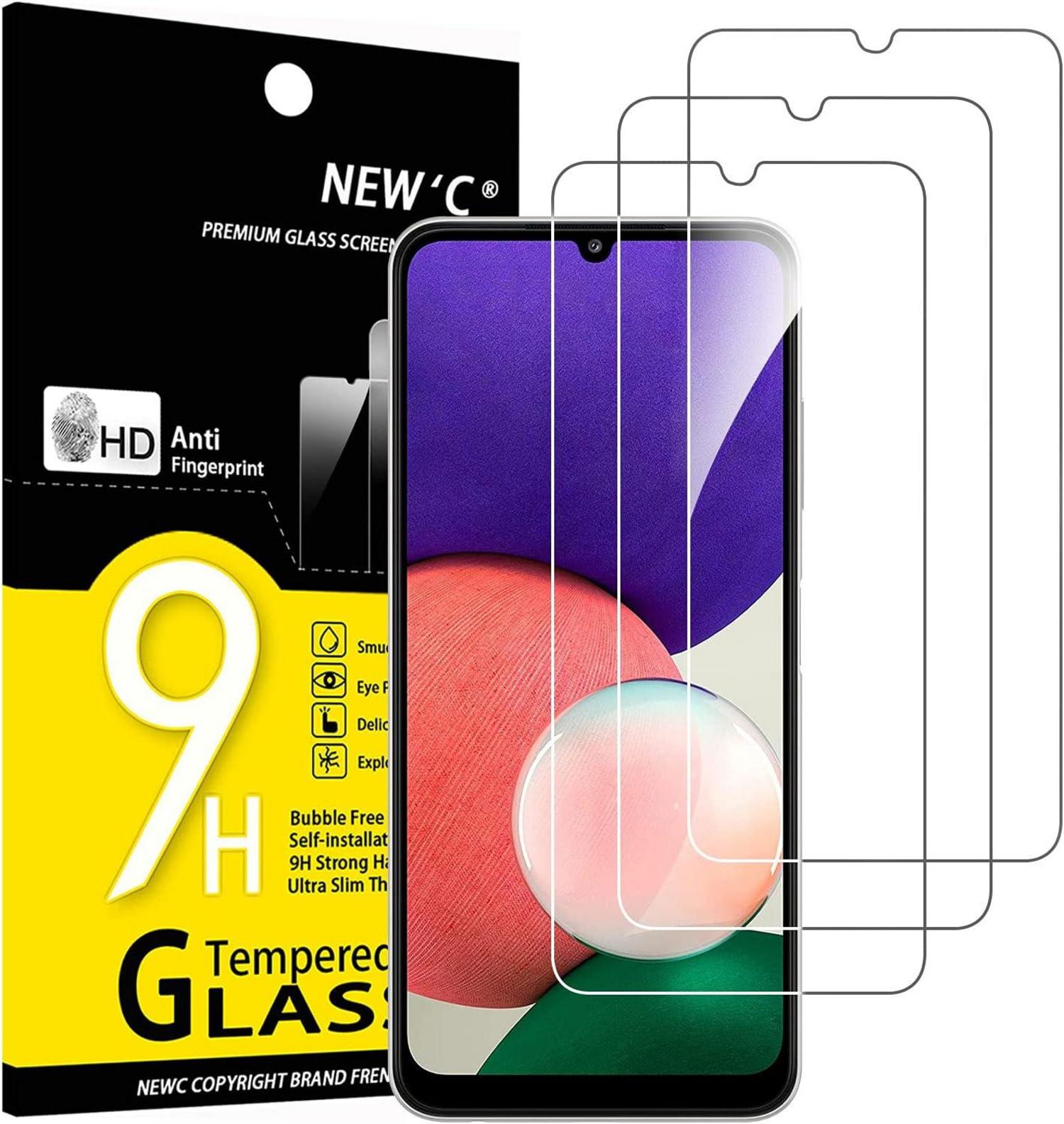 Panzer Schutz Glas Samsung Galaxy A22 4G 3 Stück 9H Härte