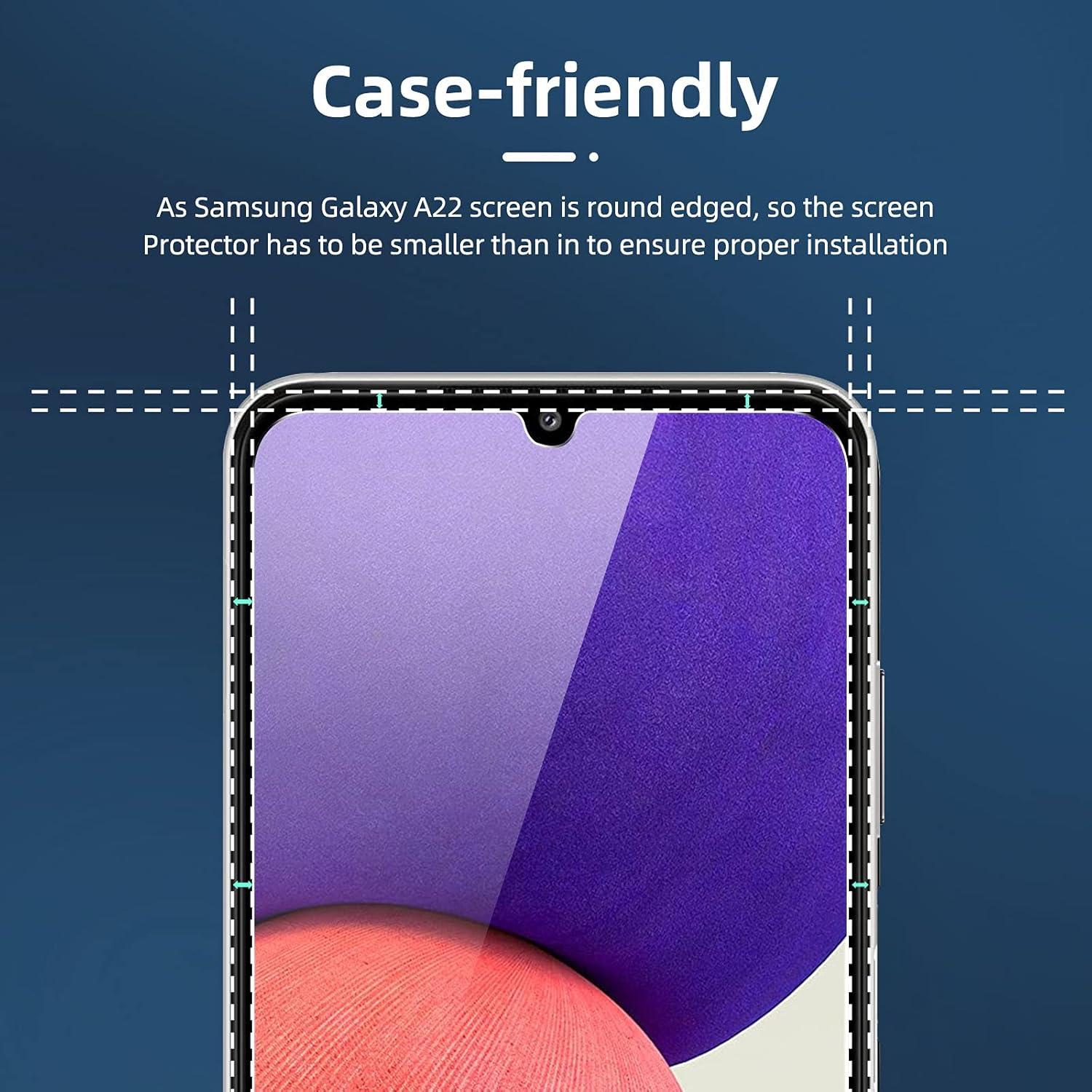 Panzer Schutz Glas Samsung Galaxy A22 4G 2 Stück 9H Härte Displayfolie