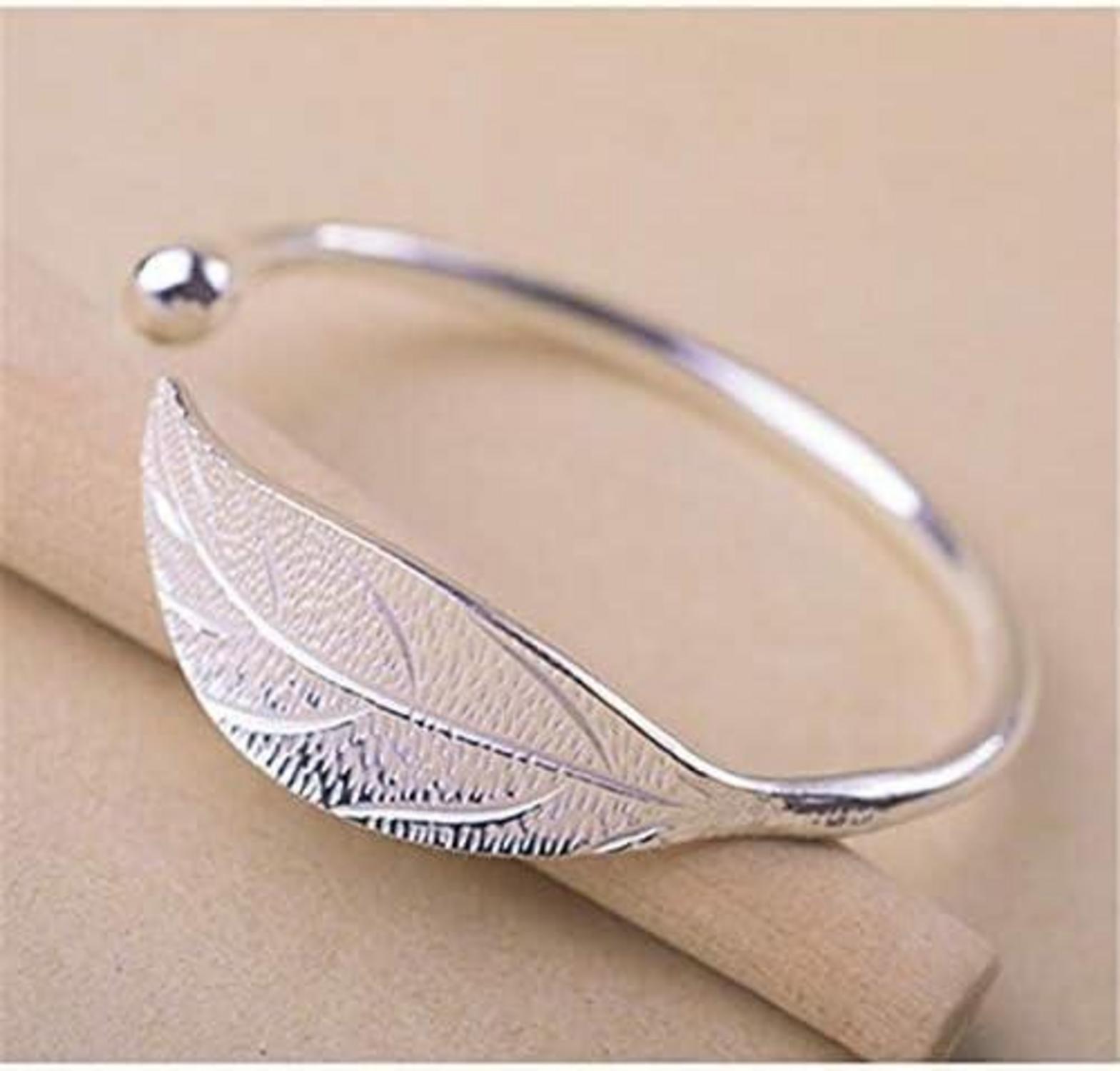 Taomeng Blatt Charm Armband Sterling Silber 925, verstellbar