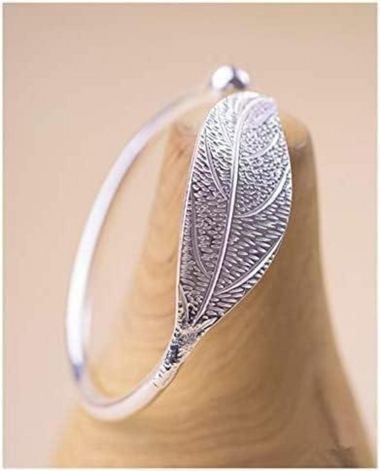 Taomeng Charm-Armband Blatt Sterling Silber verstellbar elegant