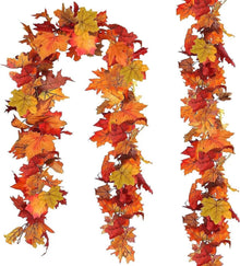 Künstliche Ahornblatt Girlande Herbst Dekoration 2 Stück