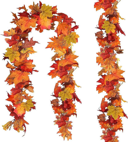 Künstliche Ahornblatt Girlande Herbst Dekoration 2 Stück